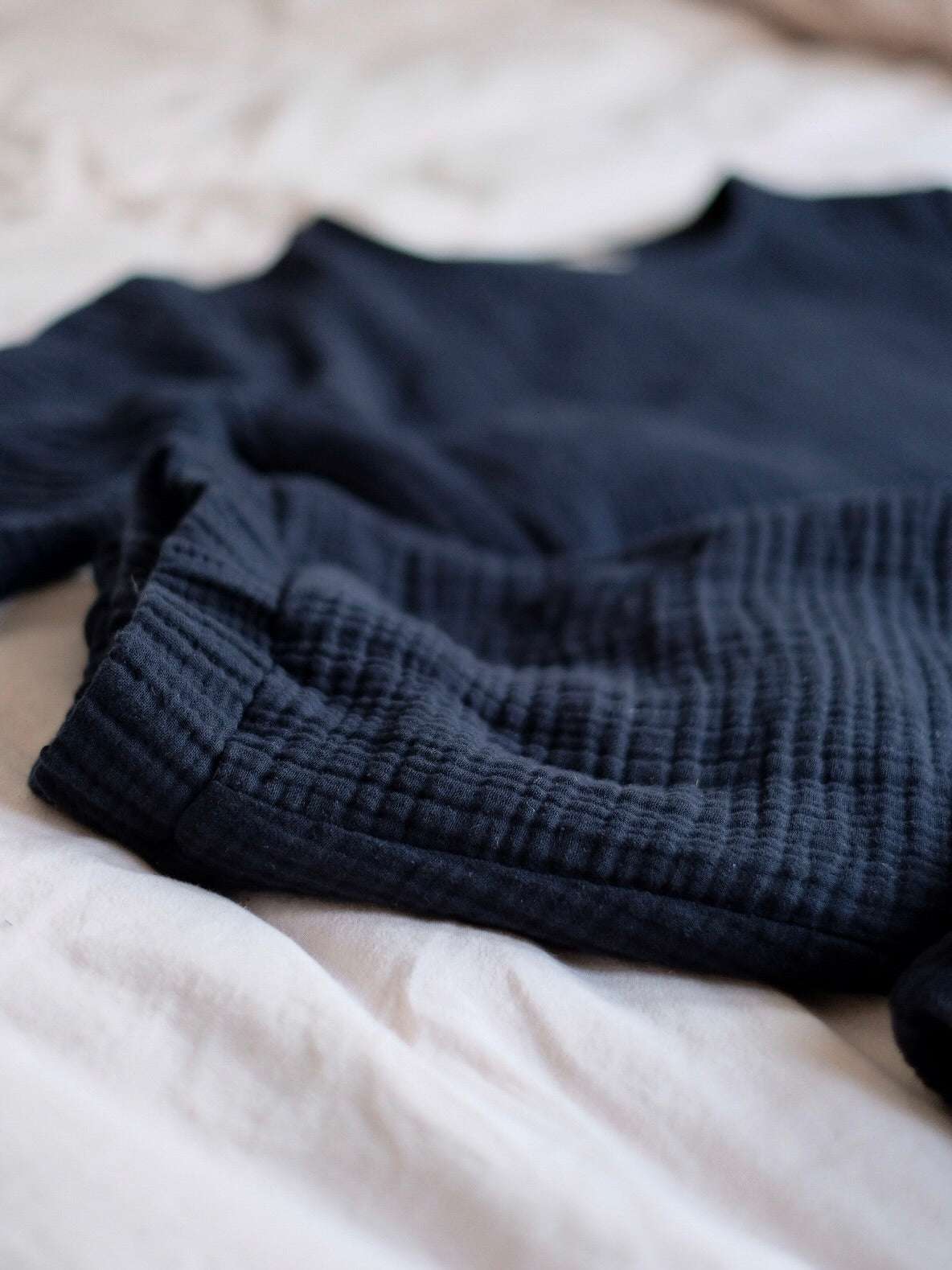 Musselin Homewear Hausanzug schwarz