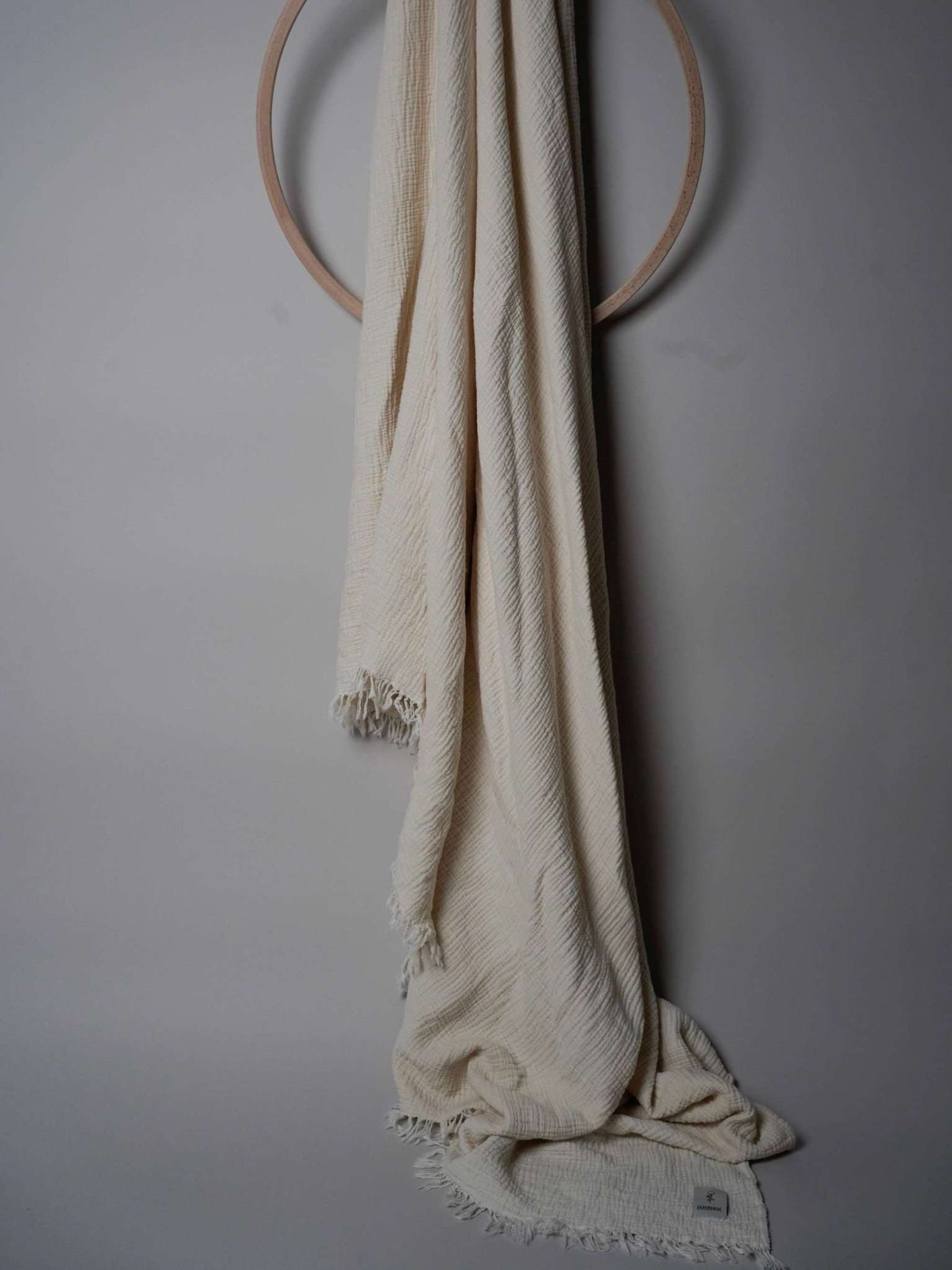 Couchdecke Wohnzimmer Musselin Baumwolle creme Natur