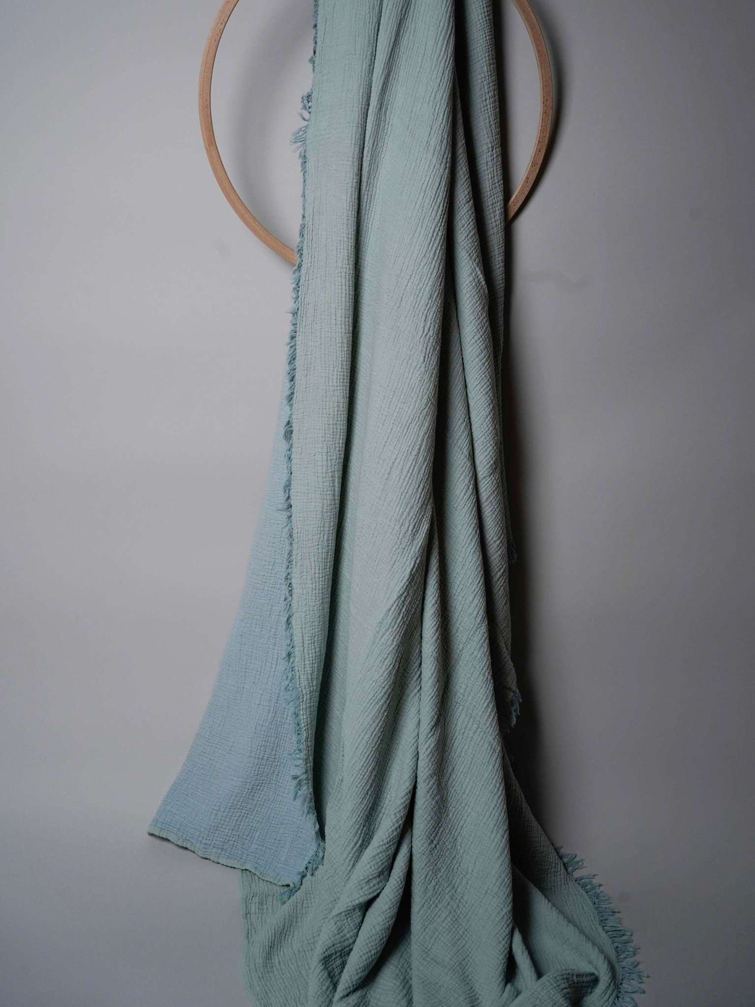 Couchdecke Wohnzimmer Musselin Baumwolle eisblau mint