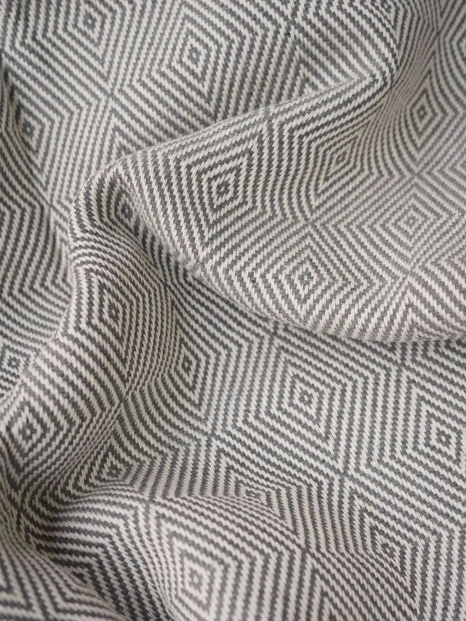 Hamamtuch Sauna Rautenmuster dunkelgrau grau