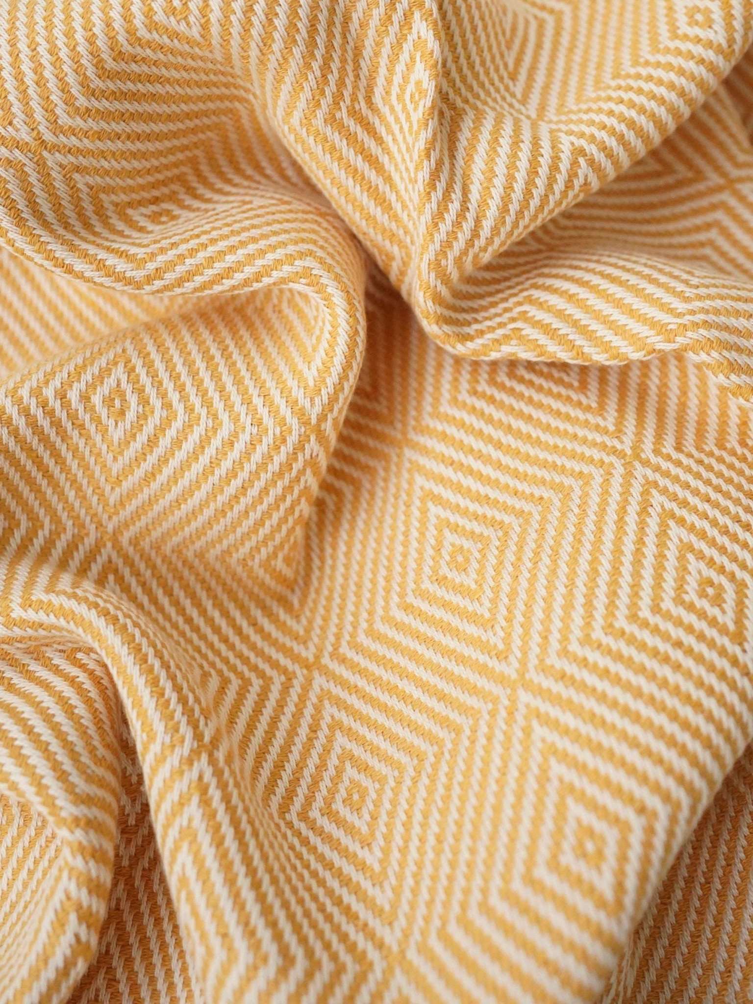 Hamamtuch Sauna Rautenmuster gelb