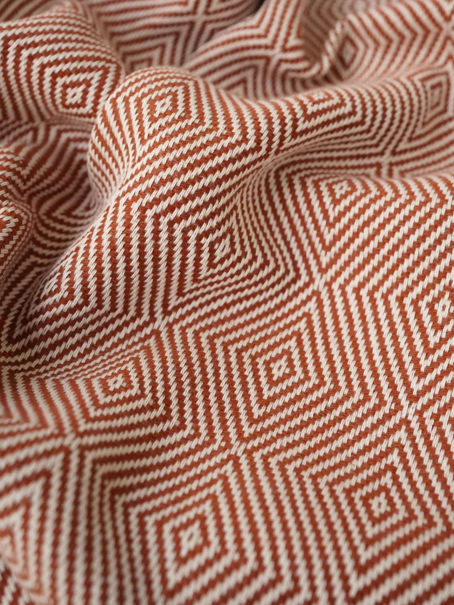 Hamamtuch Sauna Rautenmuster Kupfer kupferbraun