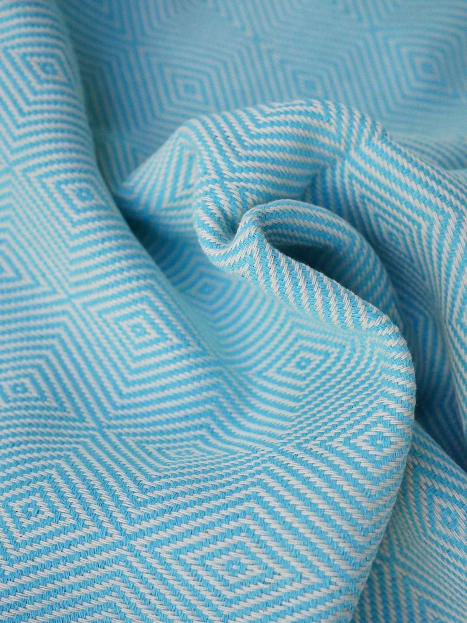 Hamamtuch Sauna Rautenmuster türkis blau