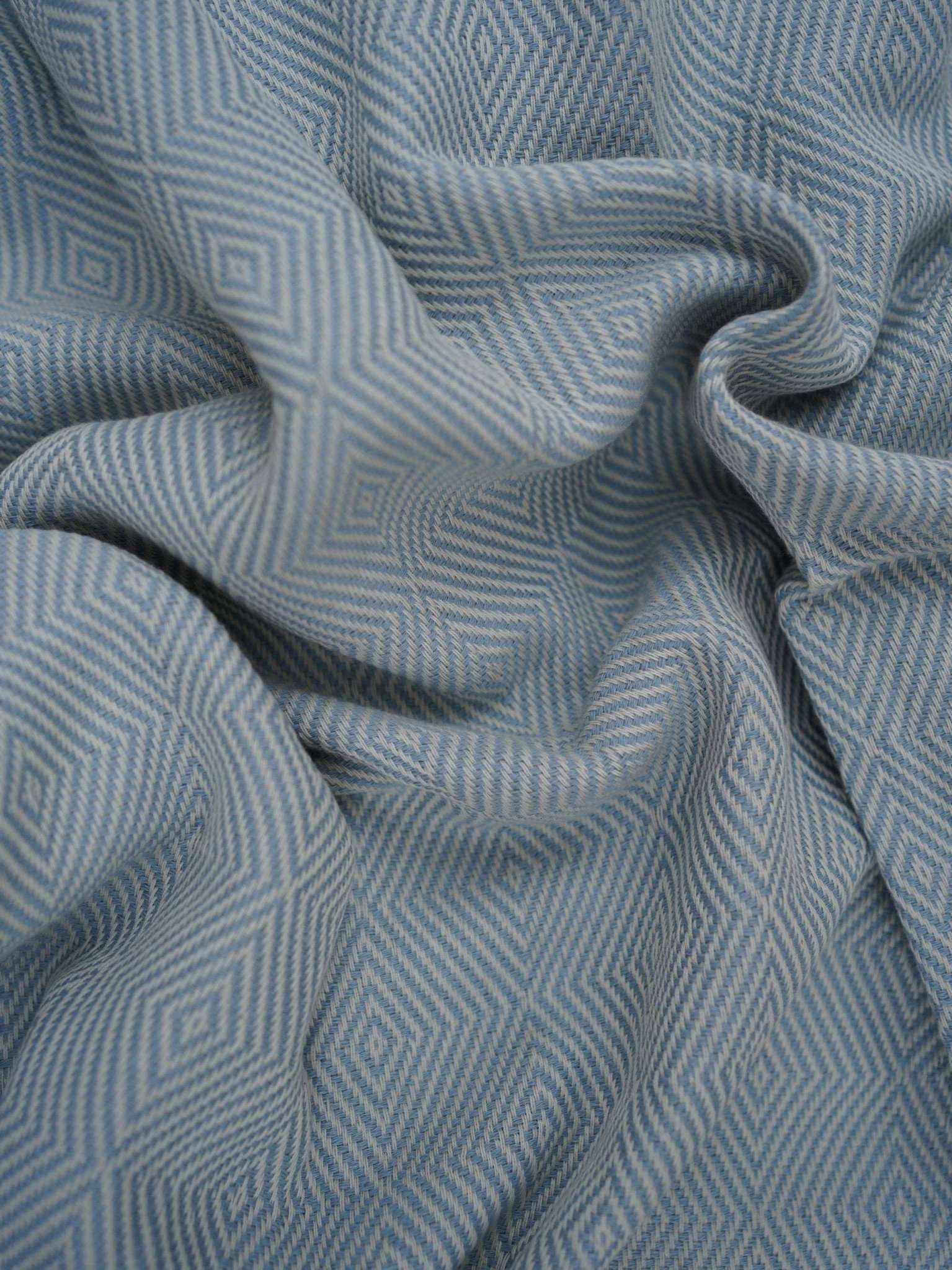 Hamamtuch Sauna Rautenmuster hellblau babyblau