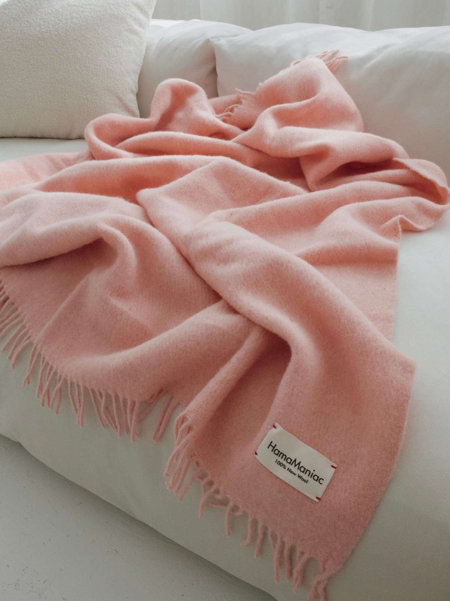 Wolldecke Couchdecke Wohnzimmer rosa