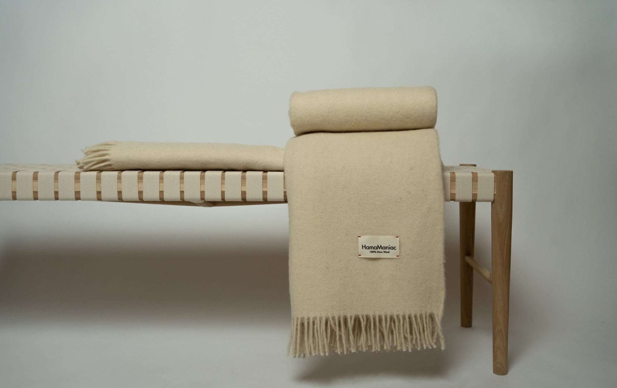 Wolldecke Couchdecke Wohnzimmer creme natur