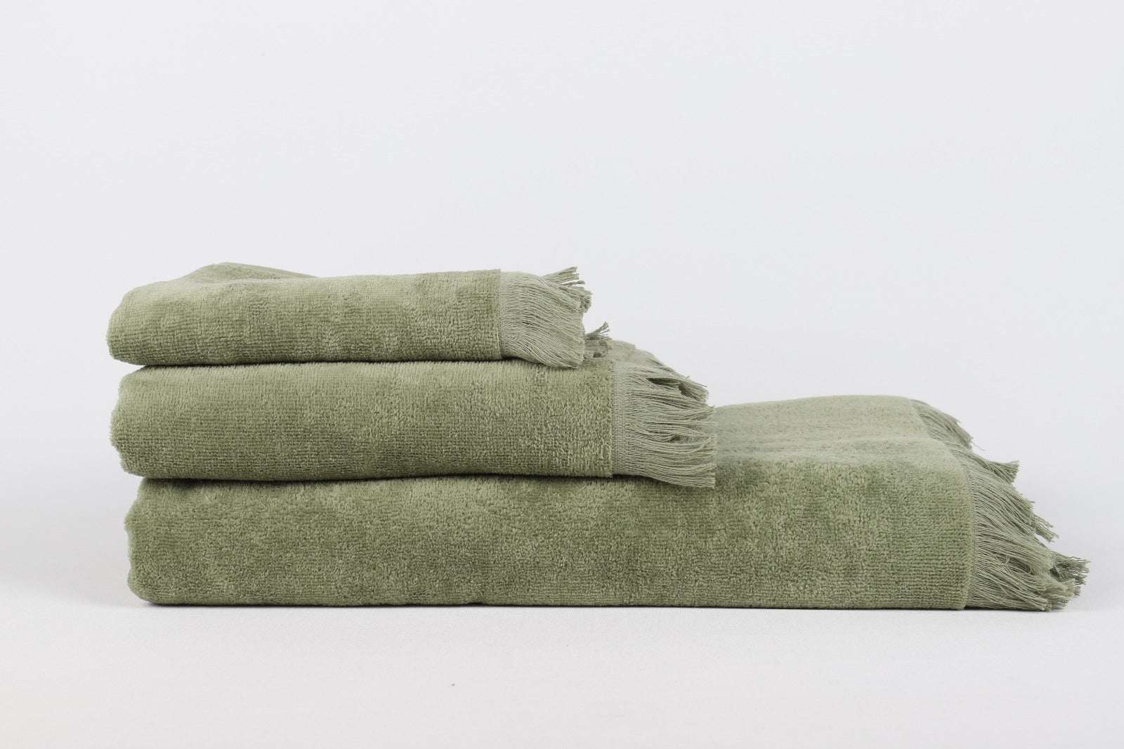 Handtuch Towel Baumwolle grün