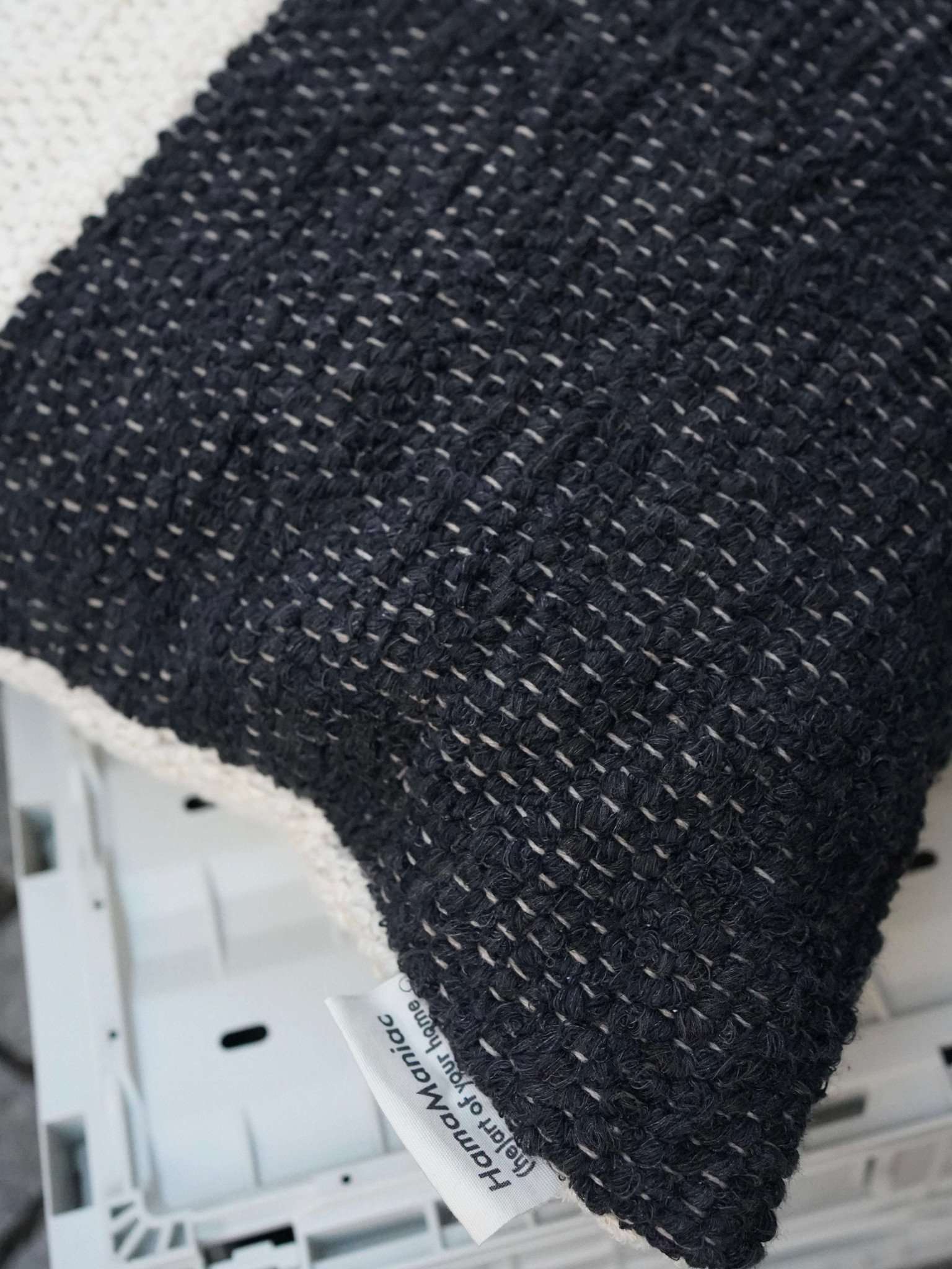 Kissen Wohnzimmer handgewebt Baumwolle schwarz weiss