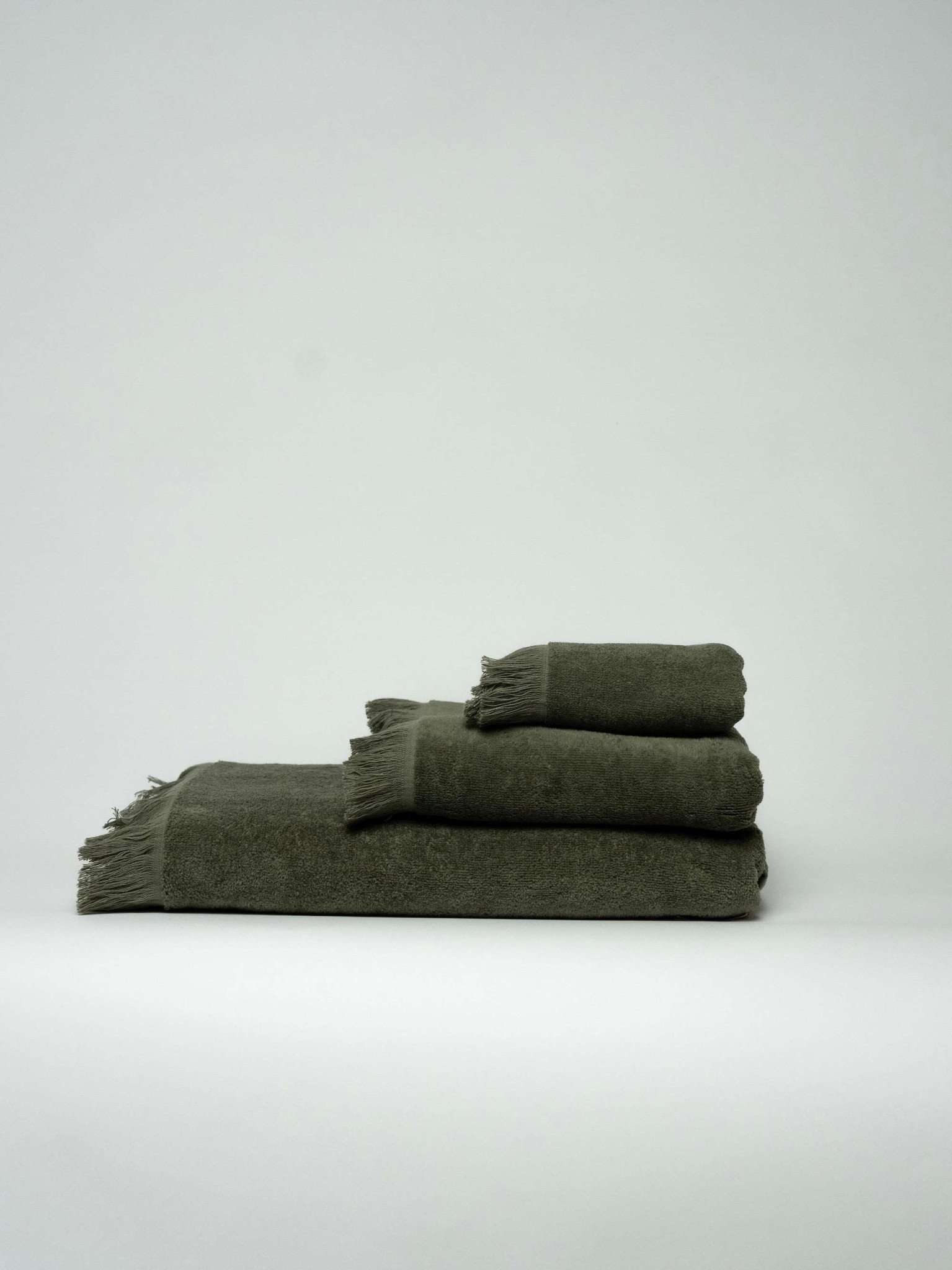 Handtuch Towel Bio Baumwolle olivgrün