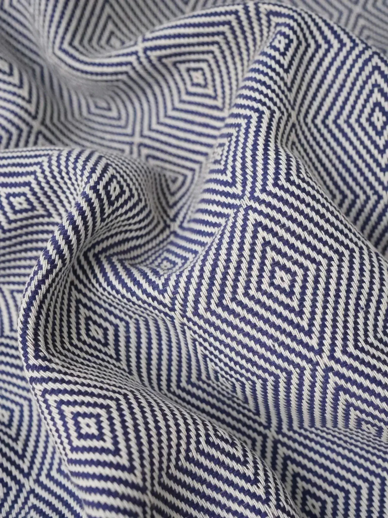 Hamamtuch Sauna Rautenmuster dunkelblau blau