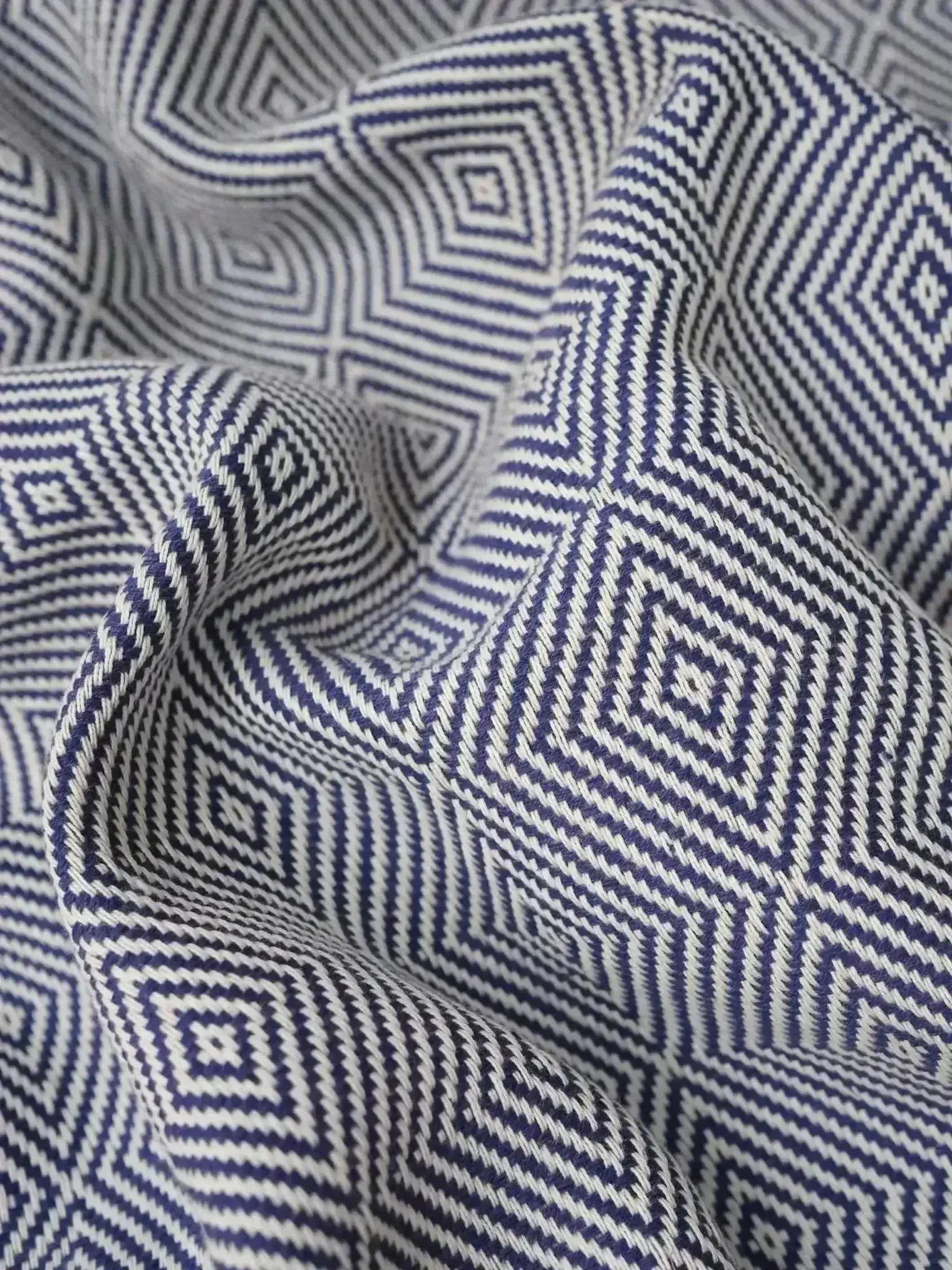 Hamamtuch Sauna Rautenmuster dunkelblau blau