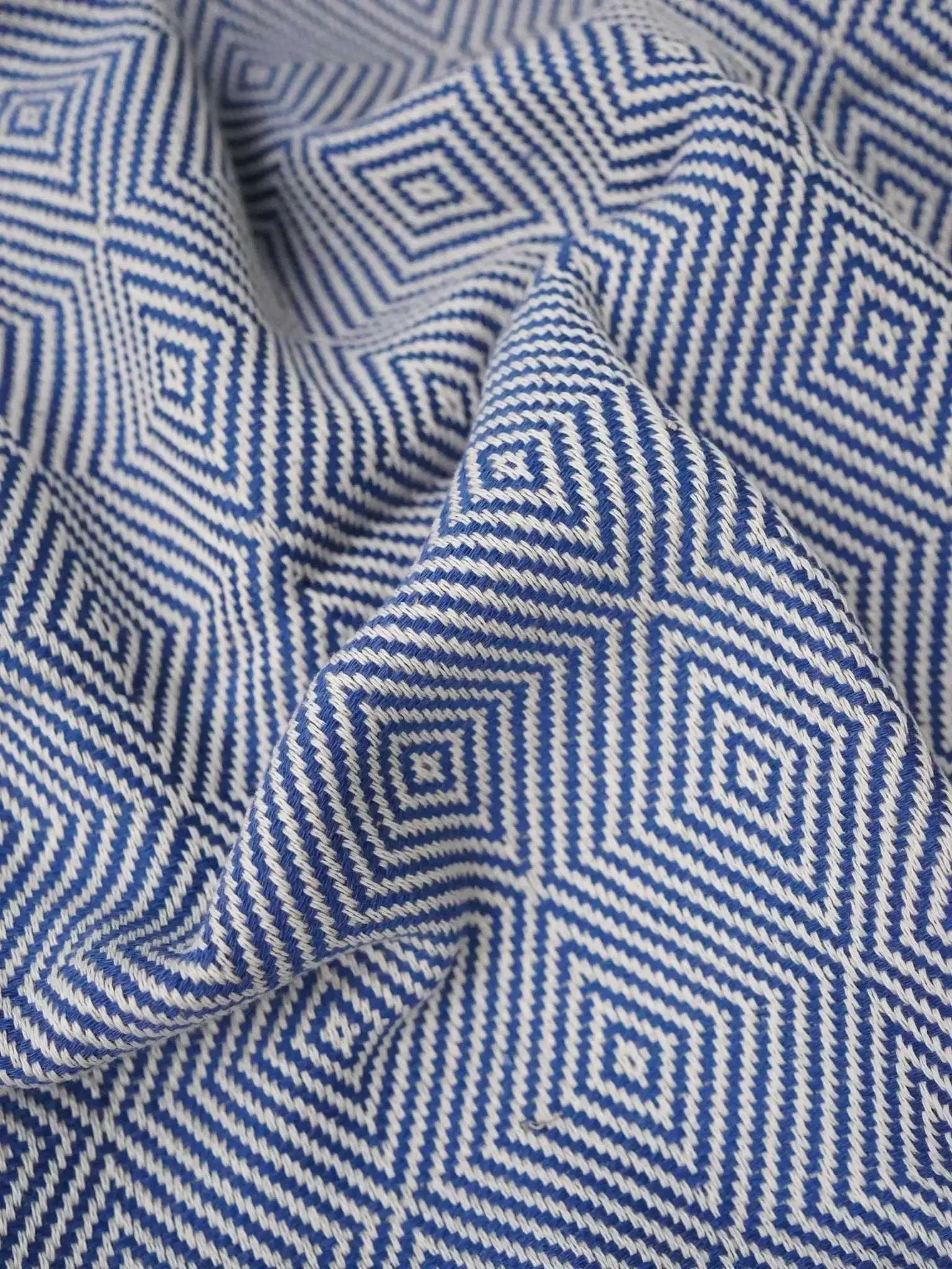 Hamamtuch Sauna Rautenmuster blau