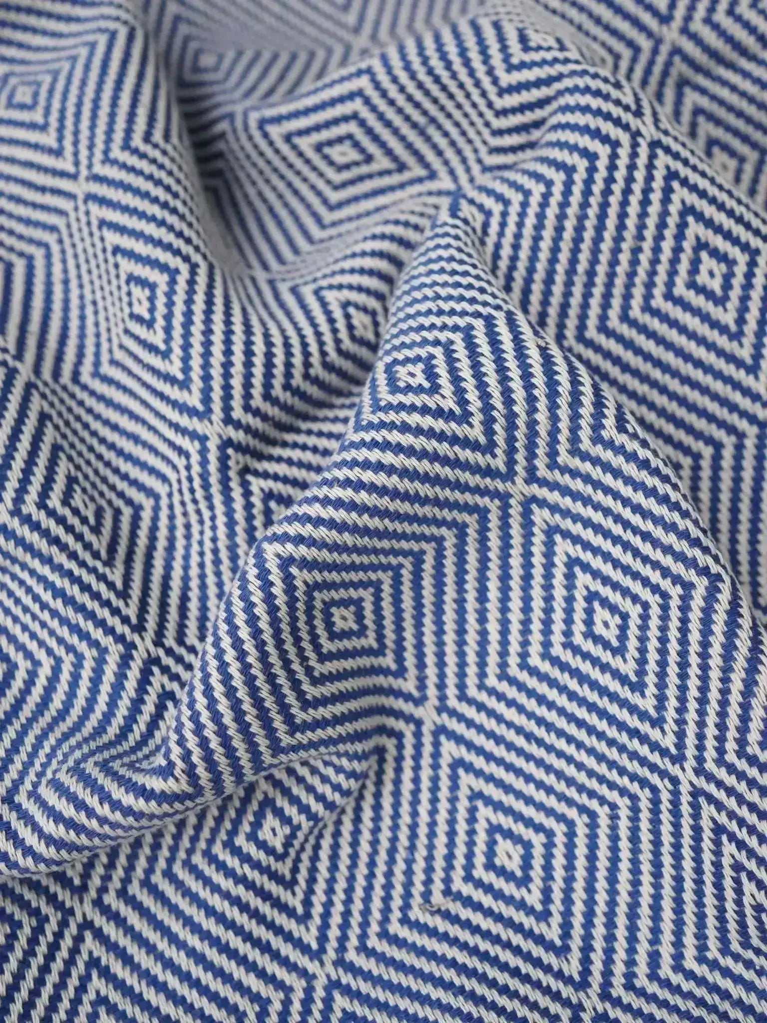 Hamamtuch Sauna Rautenmuster blau